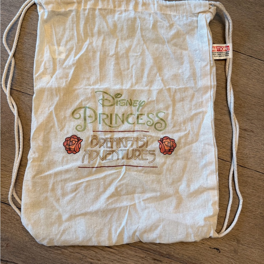 Disney Princess Breakfast Adventures  Cream Drawstring Bag